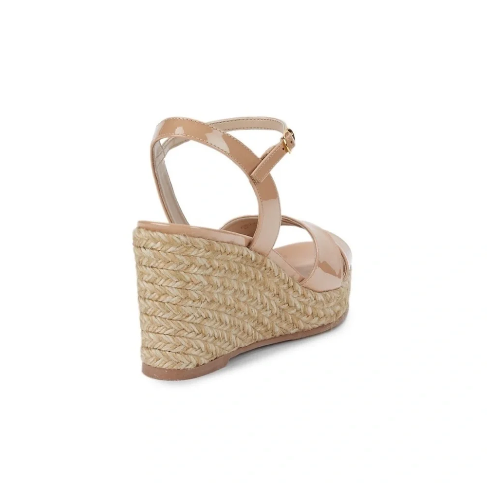 NEW Stuart Weitzman Rosemarie Nude Wedge Sandals Size 9